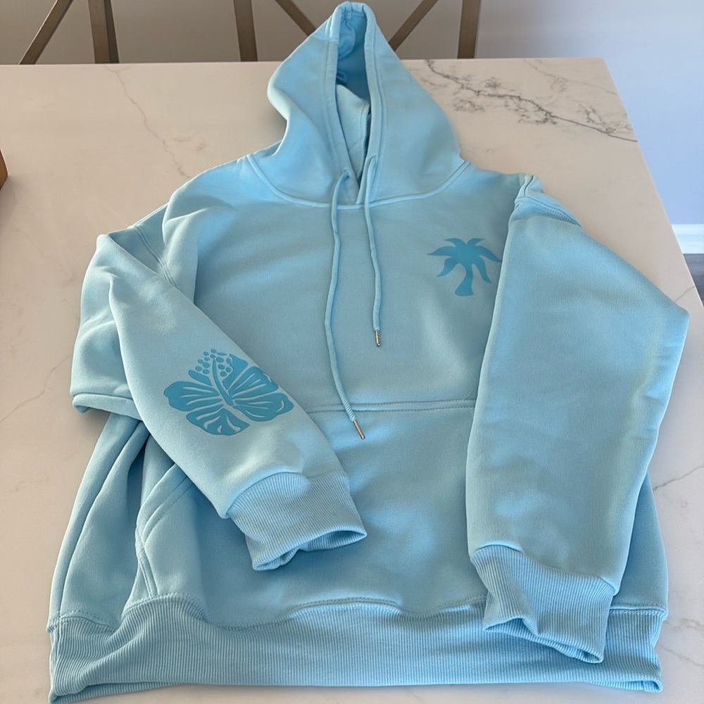 Pink Palm Puff sweatshirt